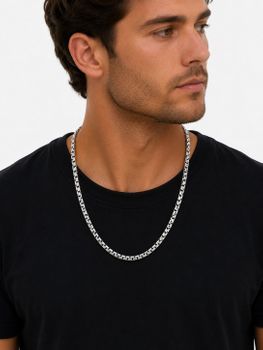 Łańcuszek Męski Srebrny Oksydowany Kostka 4,2 mm – DIA-LAN-FLATGREKK-925 men.jpg
